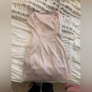 Aritzia Elegant Pink Satin Dress